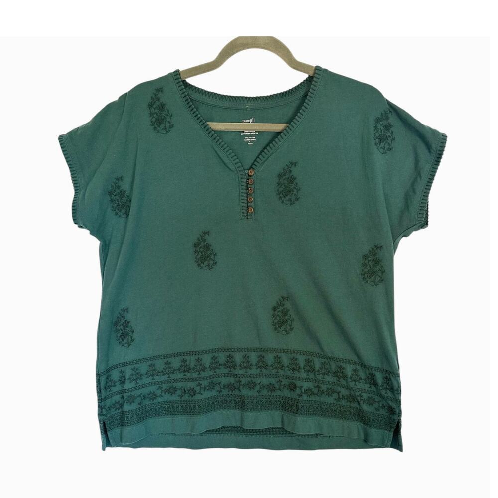 Women's Green Short Sleeve Top